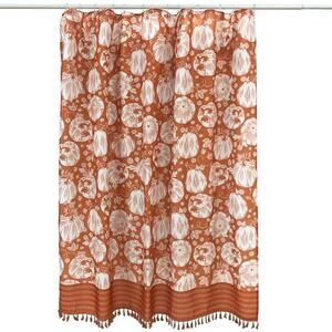 🍁🍂🌰New Celebrate Fall Together Pumpkin Fabric Shower Curtain